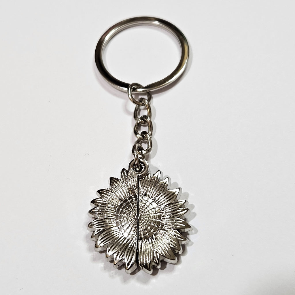 Personalised Sunflower Photo Keyring Bag Charm