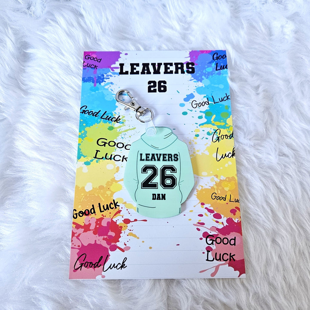 School Leavers 2026 Personalised Hoodie Bag Tag