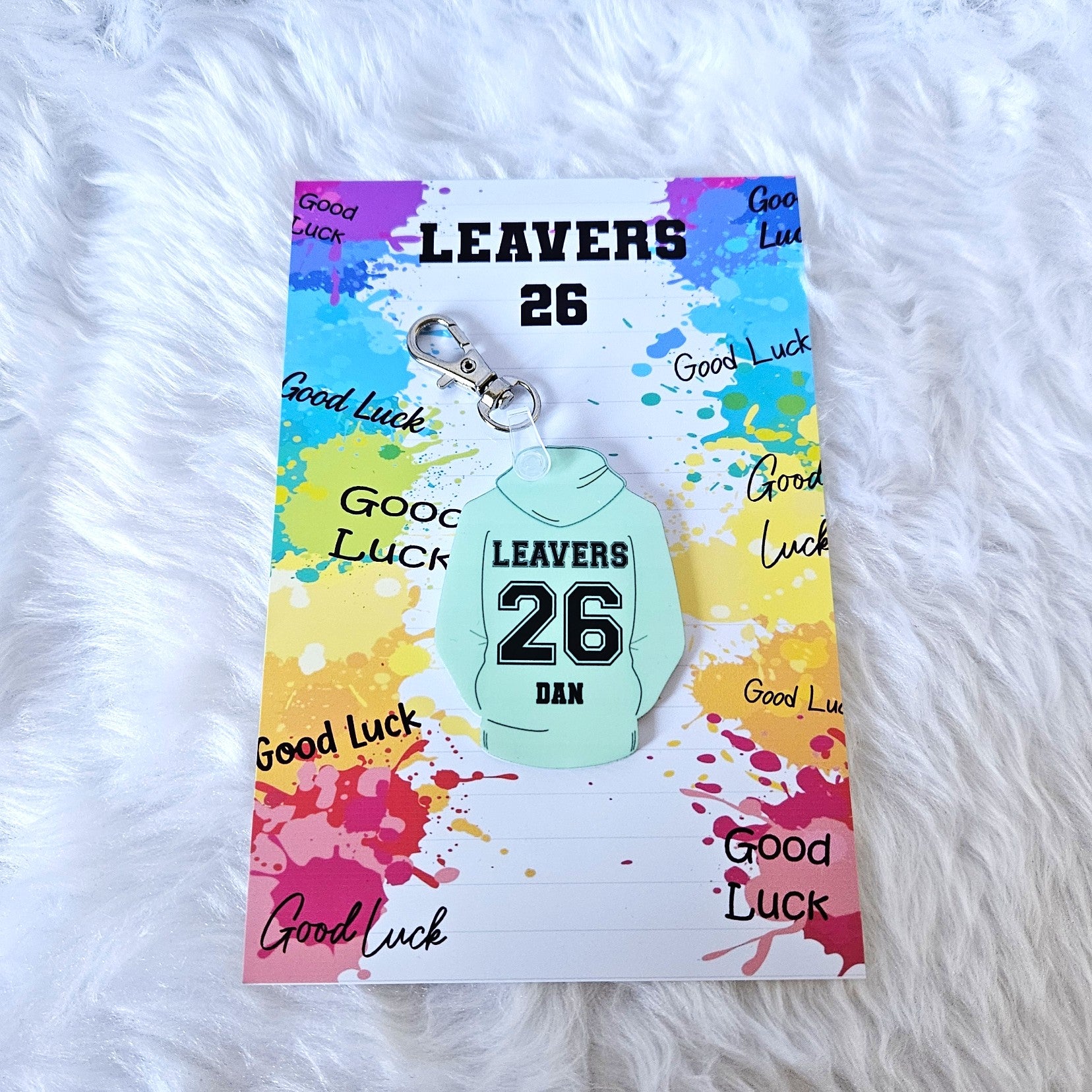 School Leavers 2026 Personalised Hoodie Bag Tag
