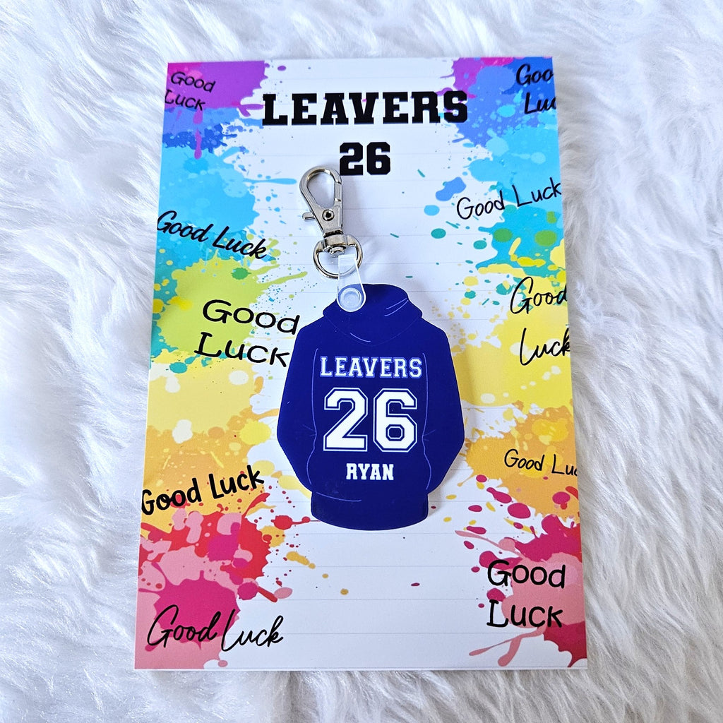 School Leavers 2026 Personalised Hoodie Bag Tag