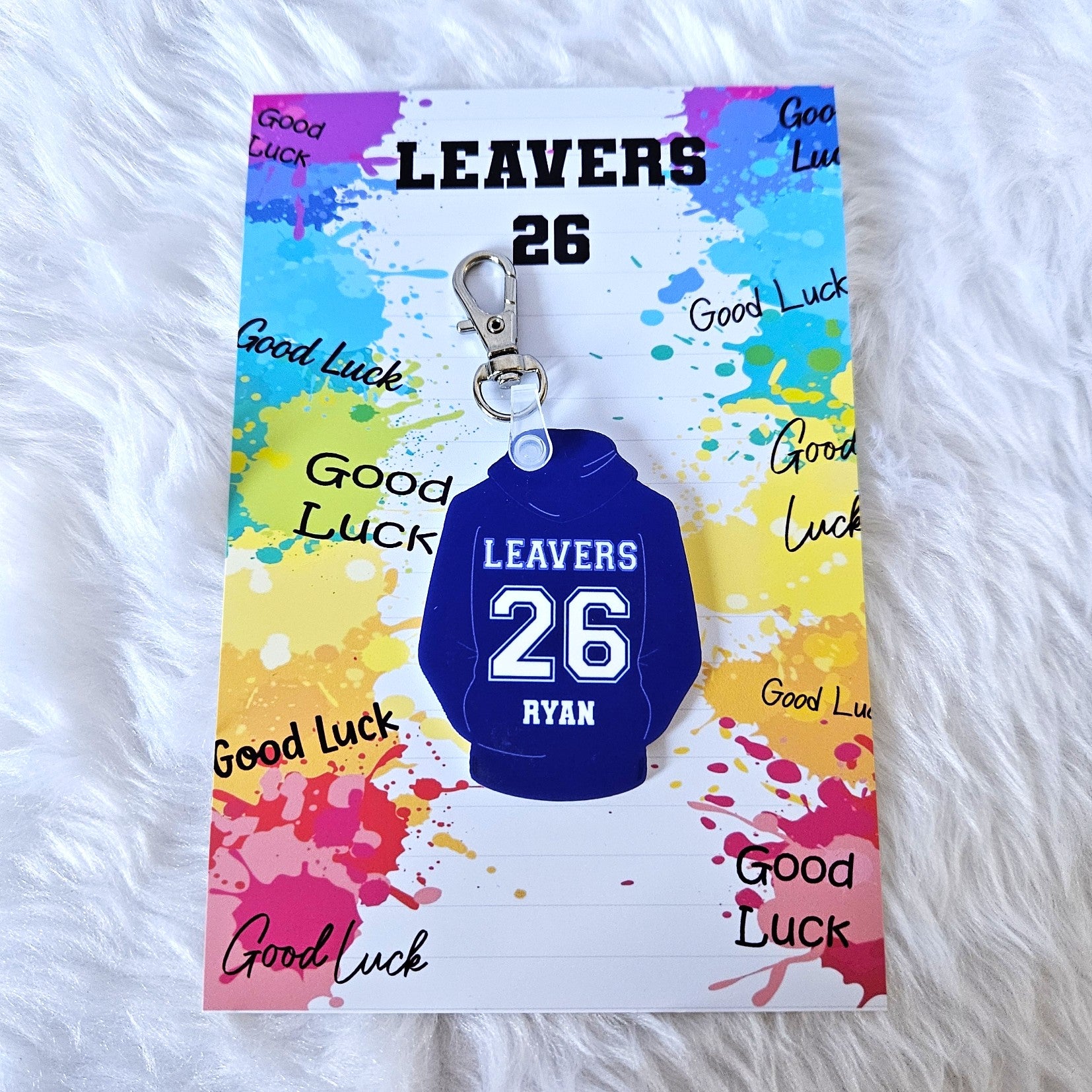 School Leavers 2026 Personalised Hoodie Bag Tag