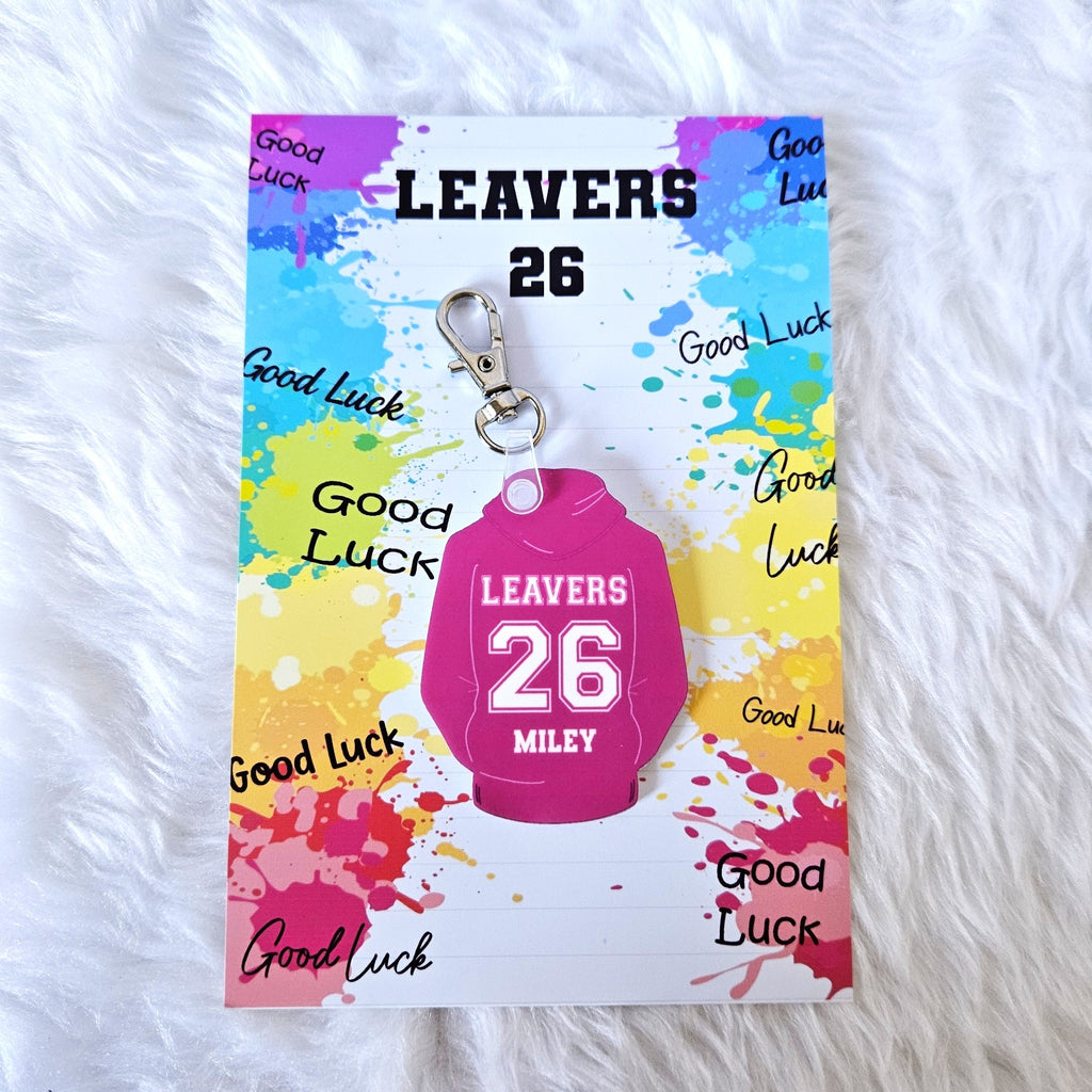 School Leavers 2026 Personalised Hoodie Bag Tag
