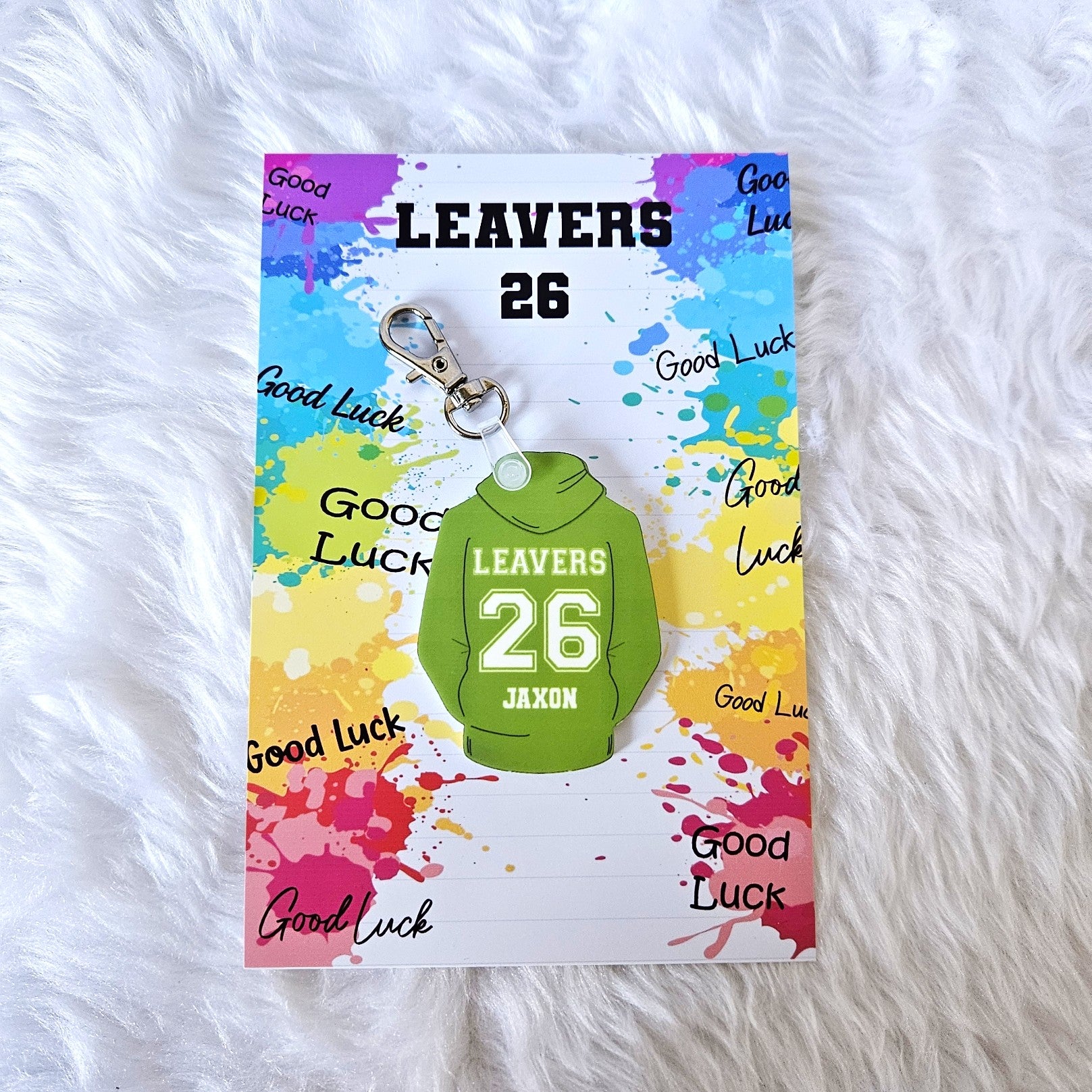 School Leavers 2026 Personalised Hoodie Bag Tag