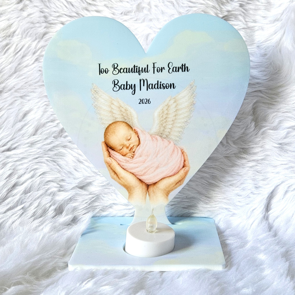 Personalised Baby Loss Tea Light Holder | Too Beautiful For Earth | Memorial Keepsake