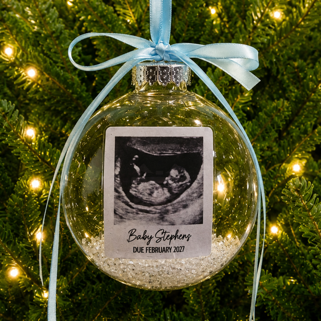 Personalised Photo Christmas Bauble | Scan Photo Keepsake | New Baby Gift