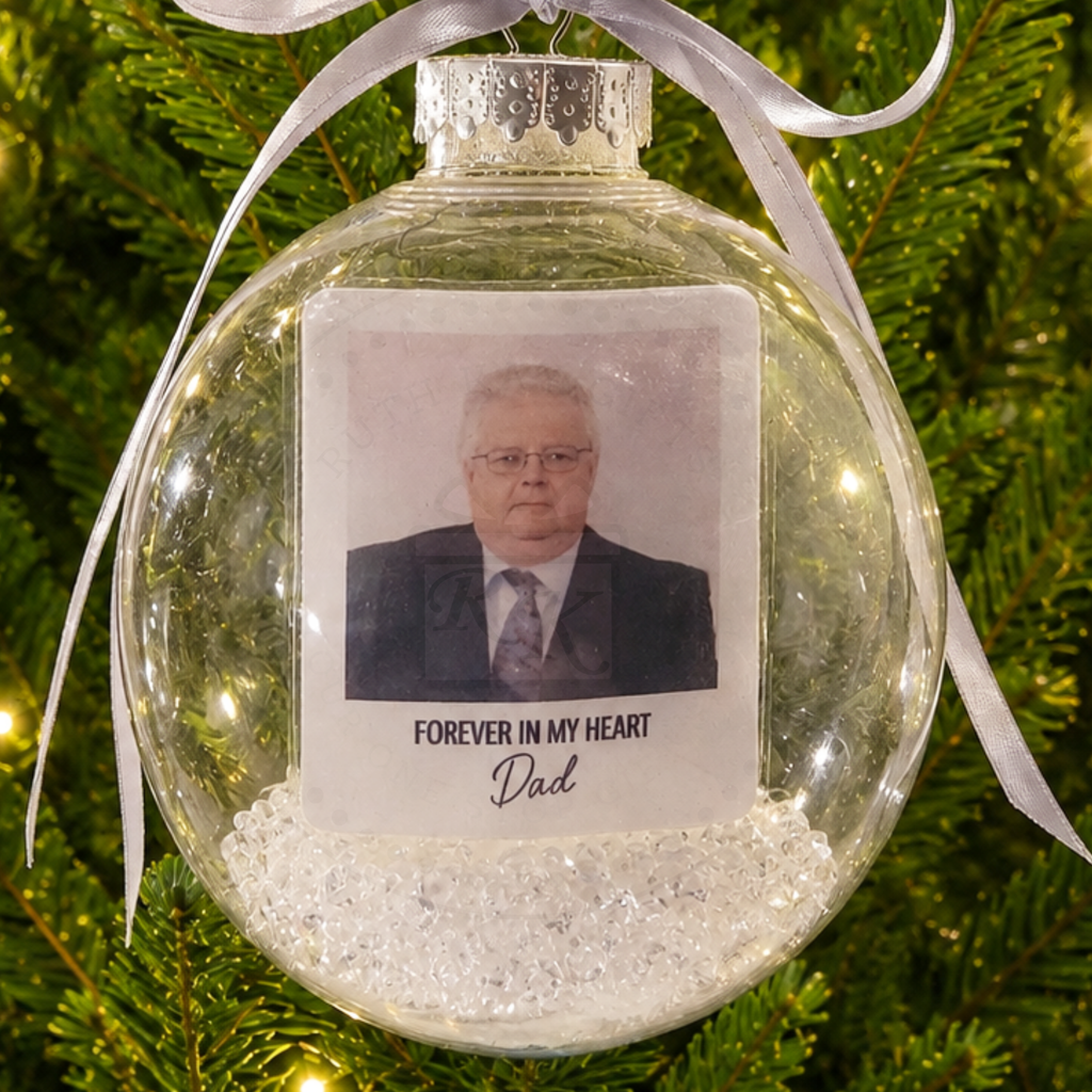 Personalised Memory Photo Christmas Bauble | Remembrance Keepsake Gift