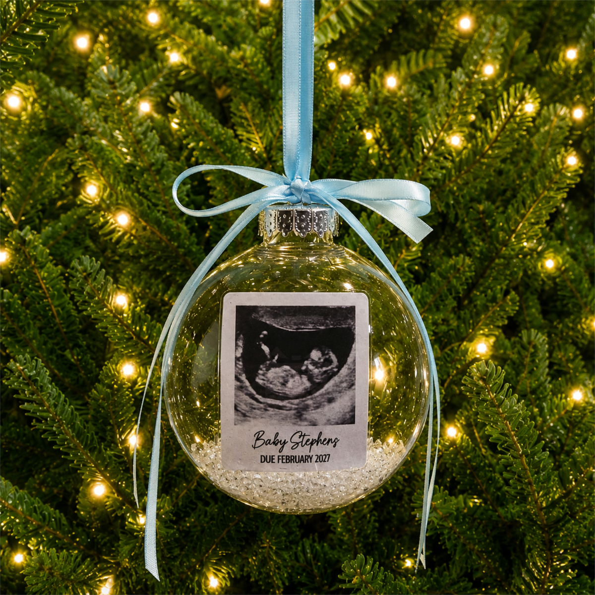 Personalised Photo Christmas Bauble | Scan Photo Keepsake | New Baby Gift
