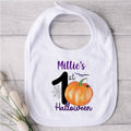 Personalised First Halloween Baby Bib Pumpkin Design