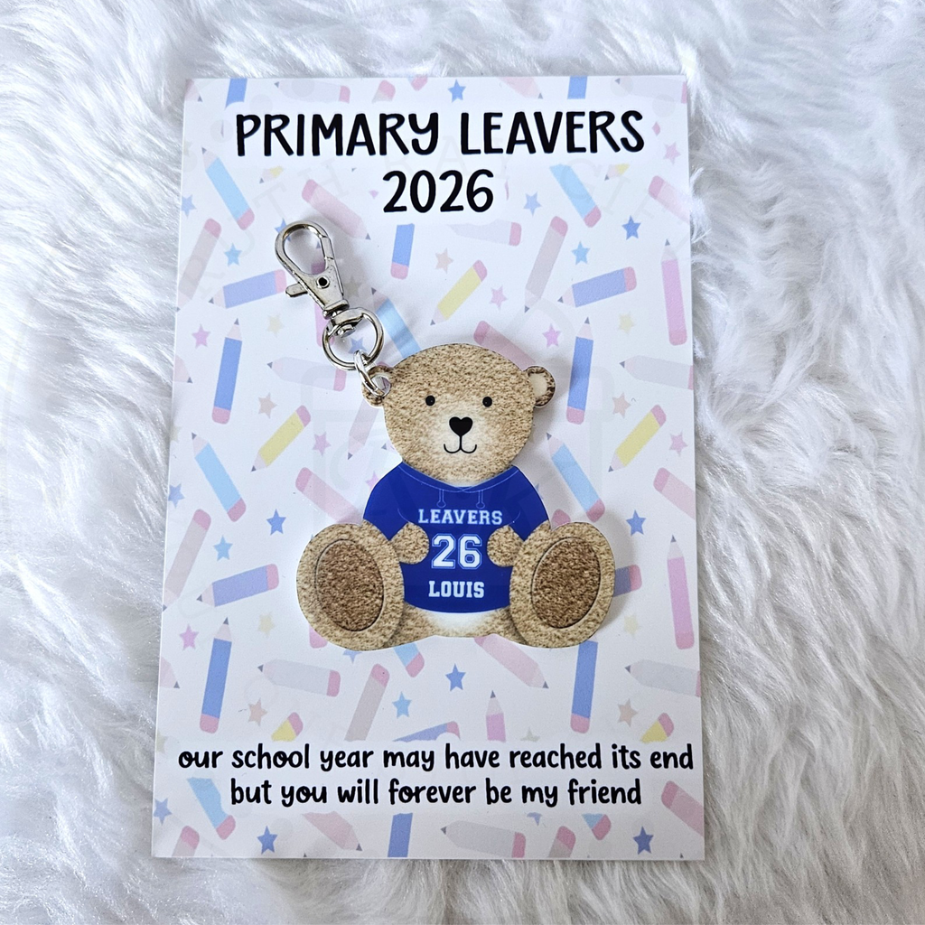 Personalised Primary School Leavers Bear Bag Tag 2026