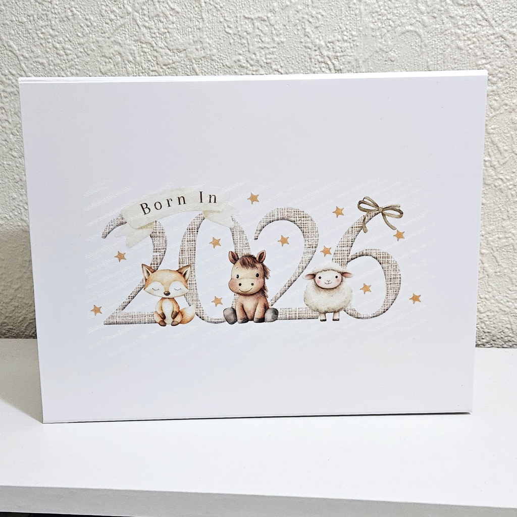 Personalised Born in 2026 Farm Animal Magnetic Keepsake Gift Box