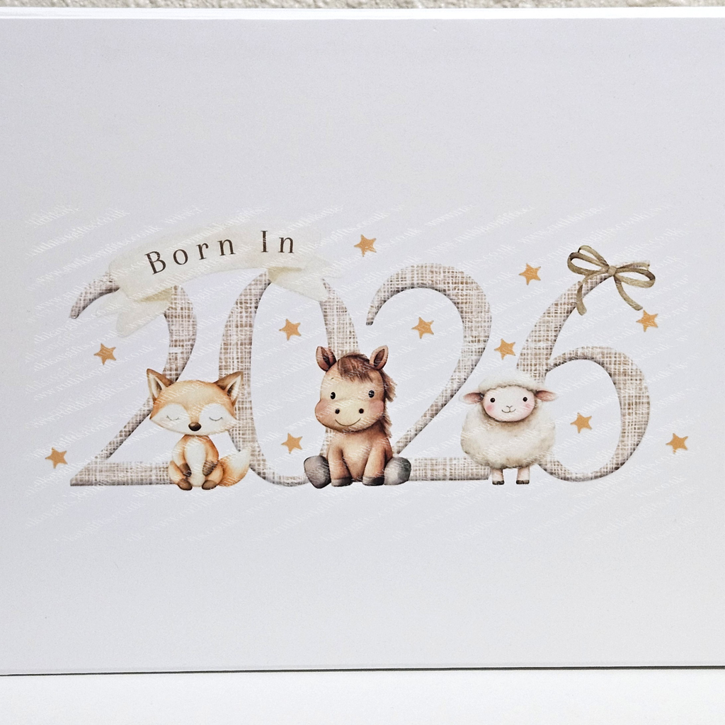 Personalised Born in 2026 Farm Animal Magnetic Keepsake Gift Box