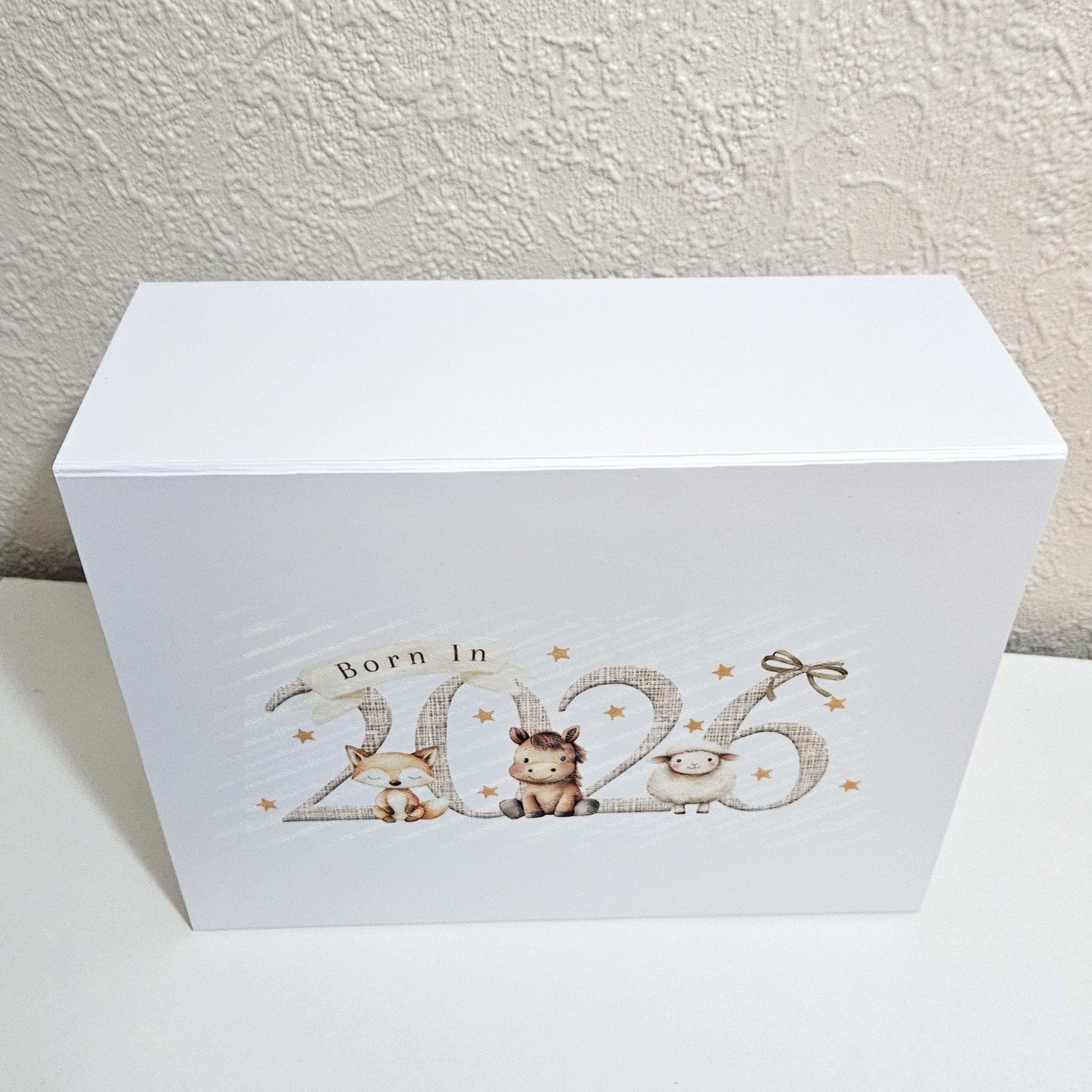 Personalised Born in 2026 Farm Animal Magnetic Keepsake Gift Box