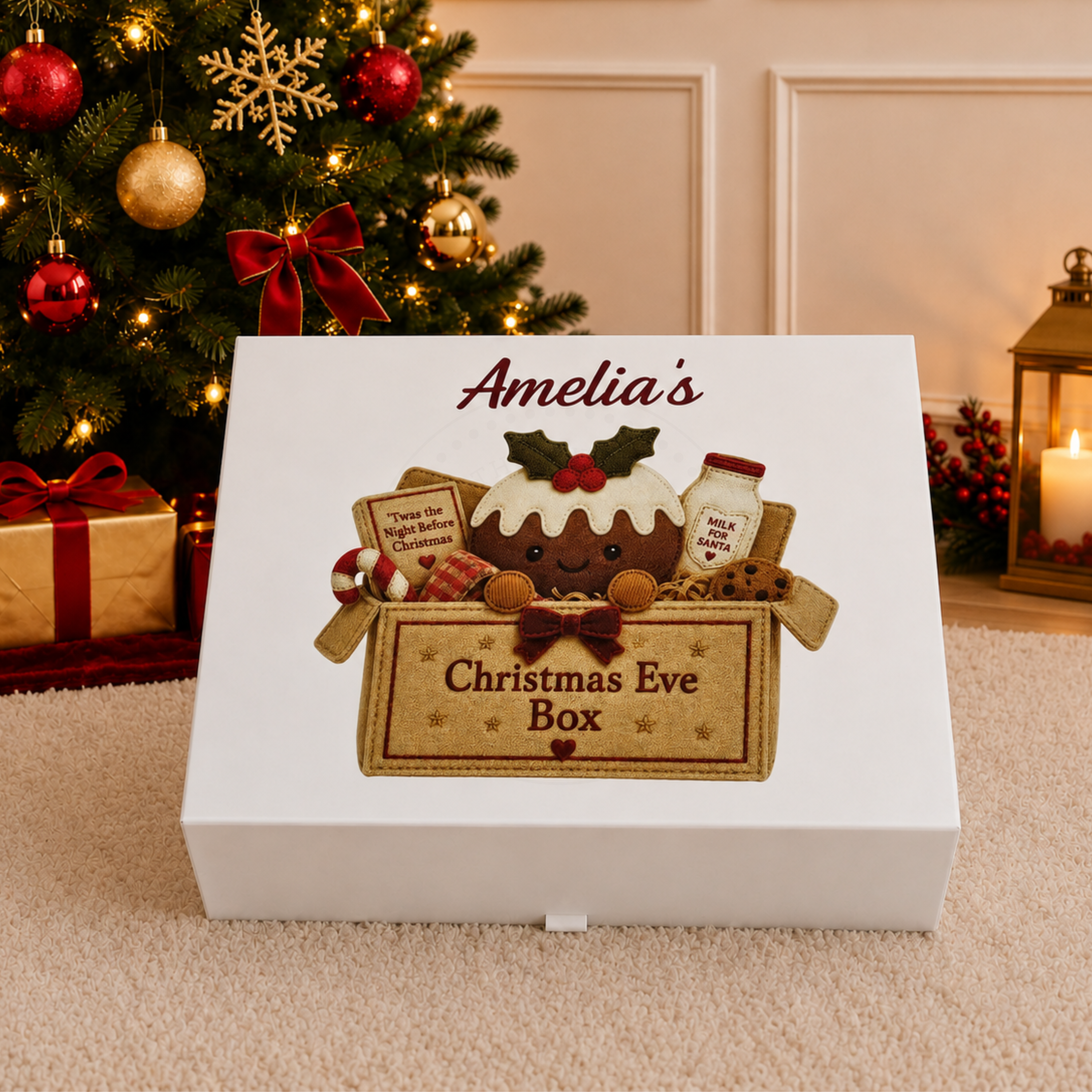 Personalised Christmas Pudding Christmas Eve Box | Festive Keepsake Gift