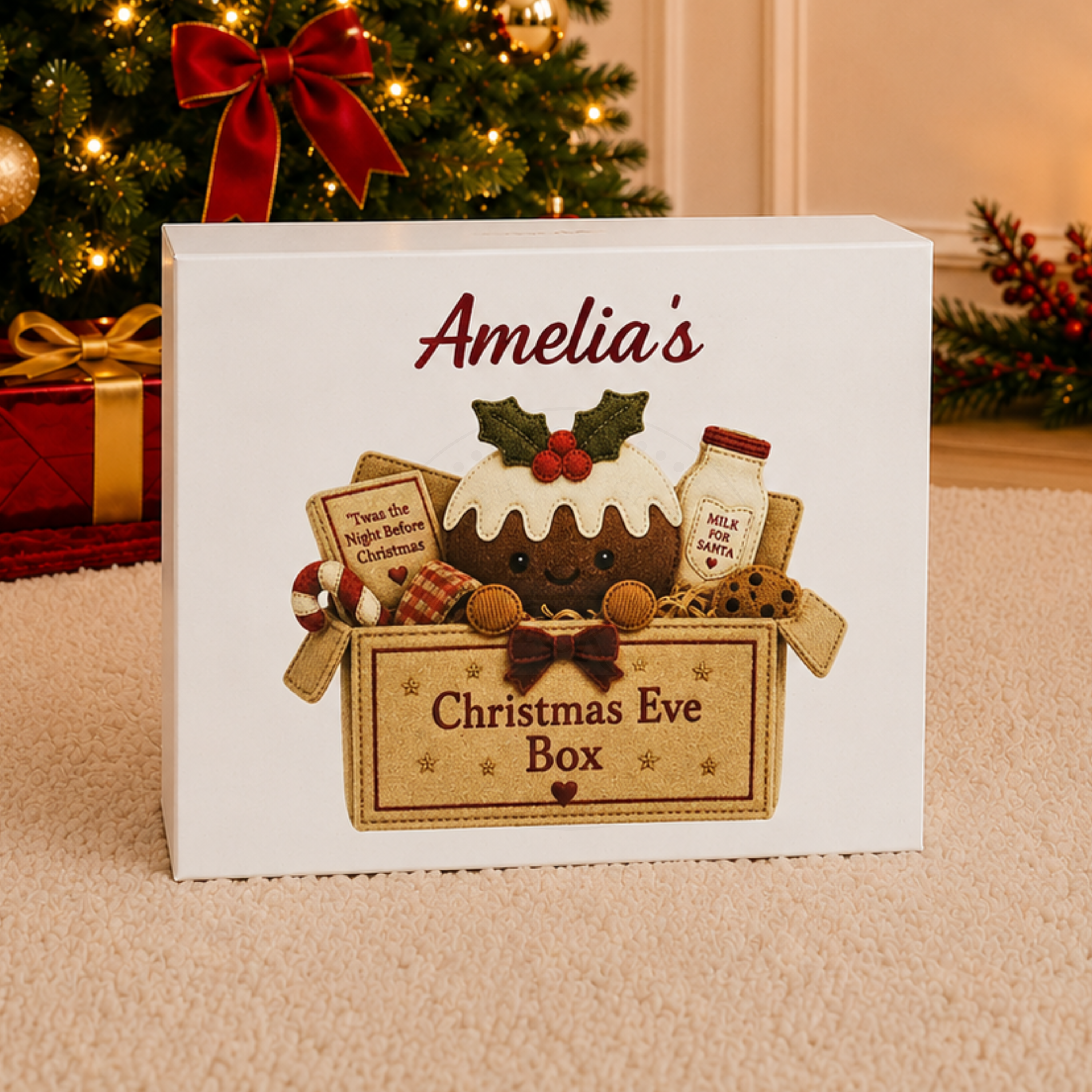 Personalised Christmas Pudding Christmas Eve Box | Festive Keepsake Gift