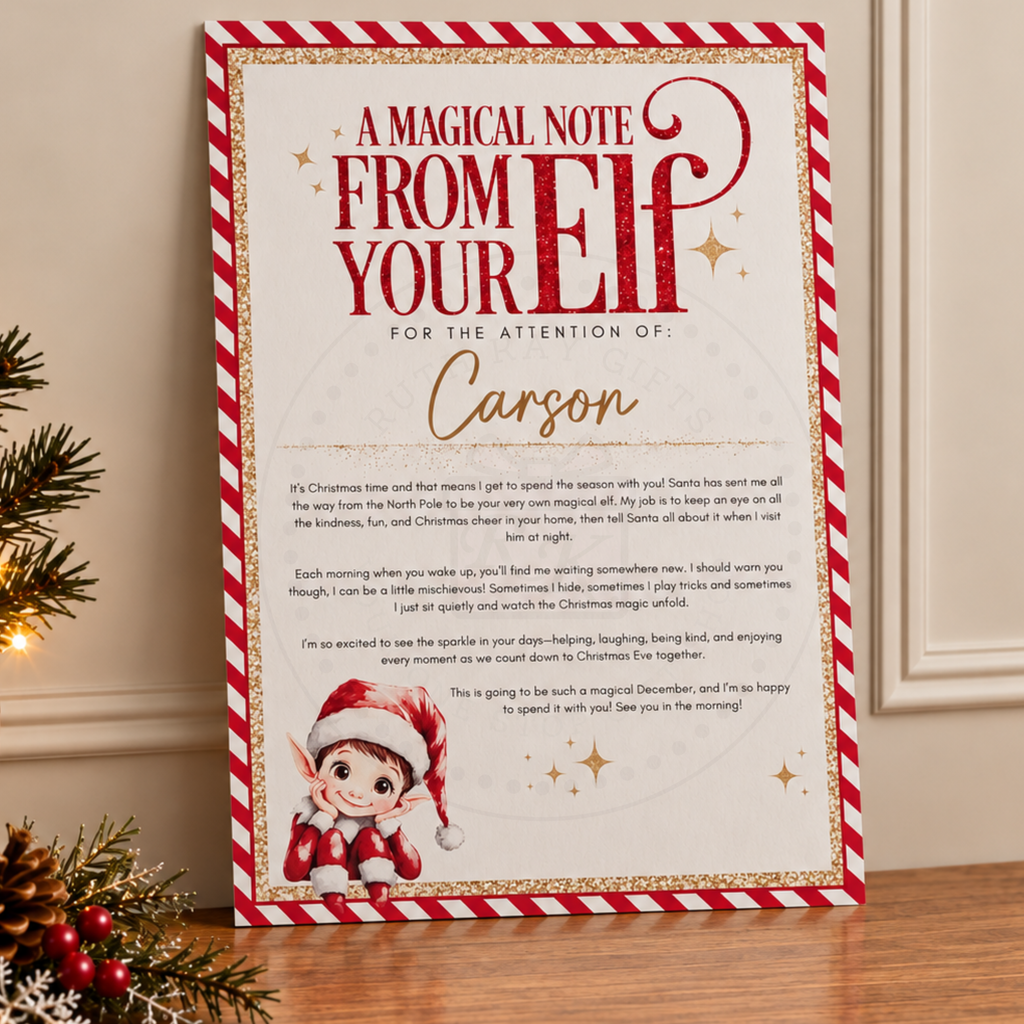 Personalised I'm Back Elf Arrival Set | Elf Box & 3 Letters
