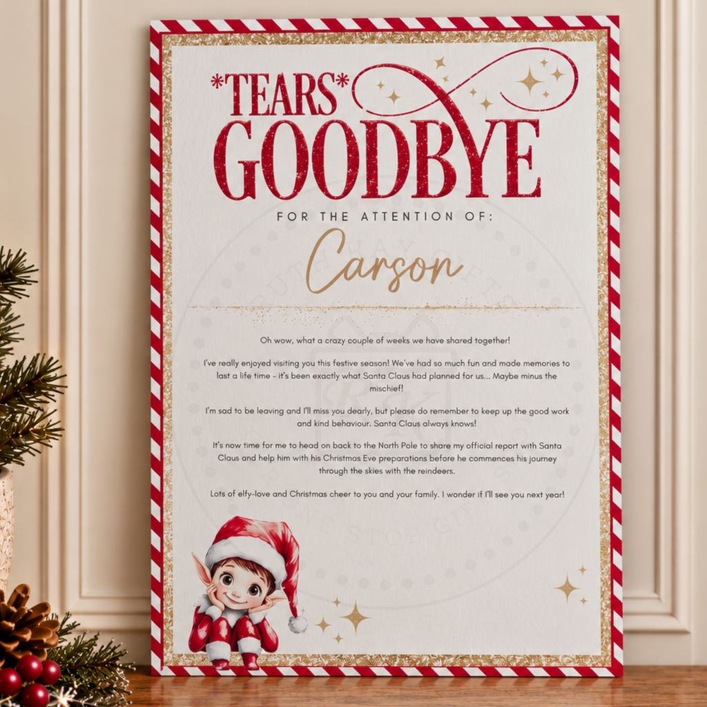 Personalised I'm Back Elf Arrival Set | Elf Box & 3 Letters