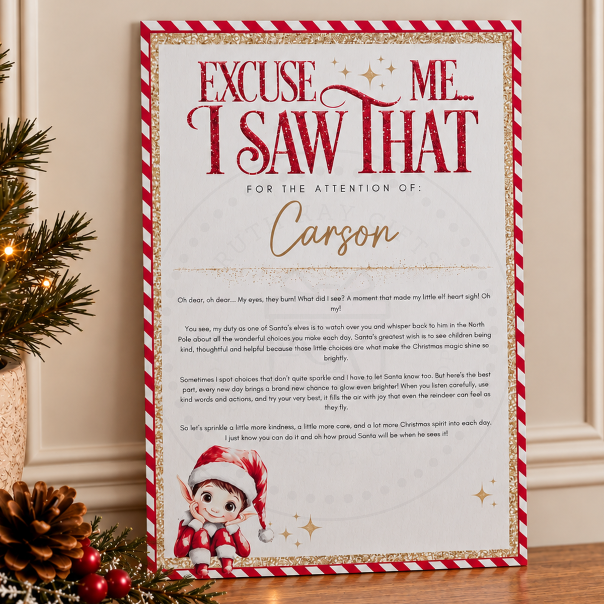 Personalised I'm Back Elf Arrival Set | Elf Box & 3 Letters