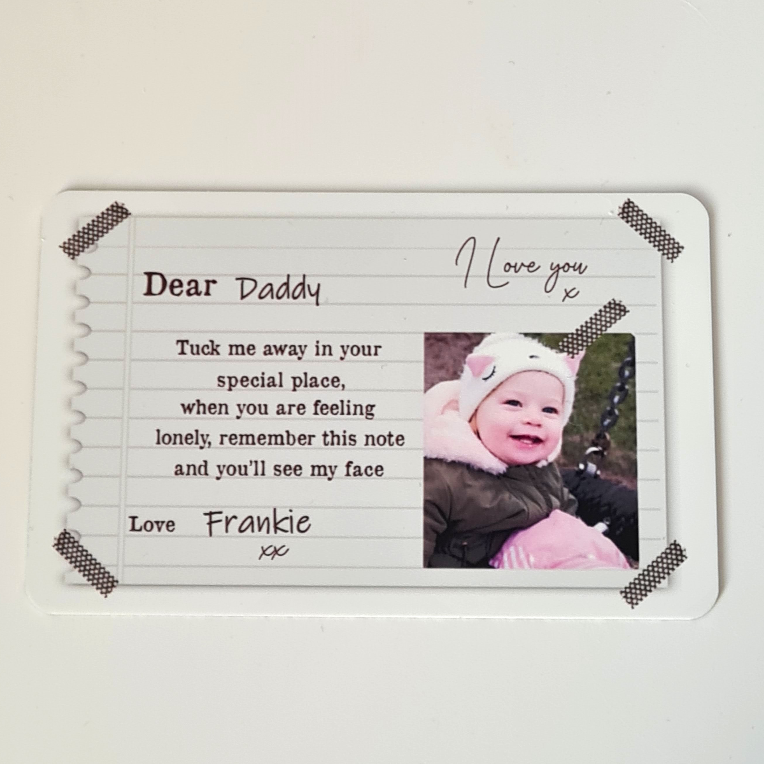 Personalised Photo Metal Wallet Card | Keepsake Gift