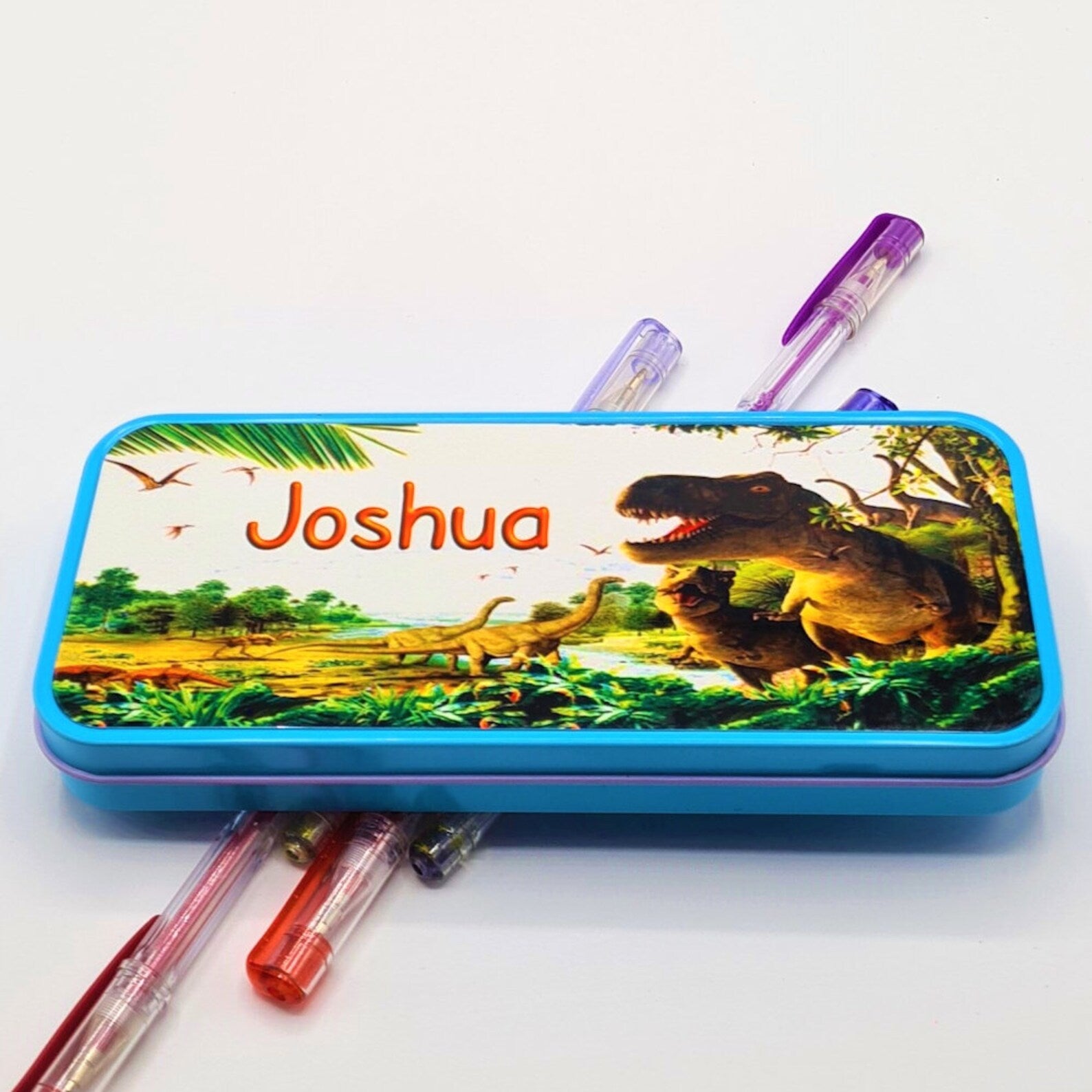 Personalised Pencil Tin with Dinosaur Design