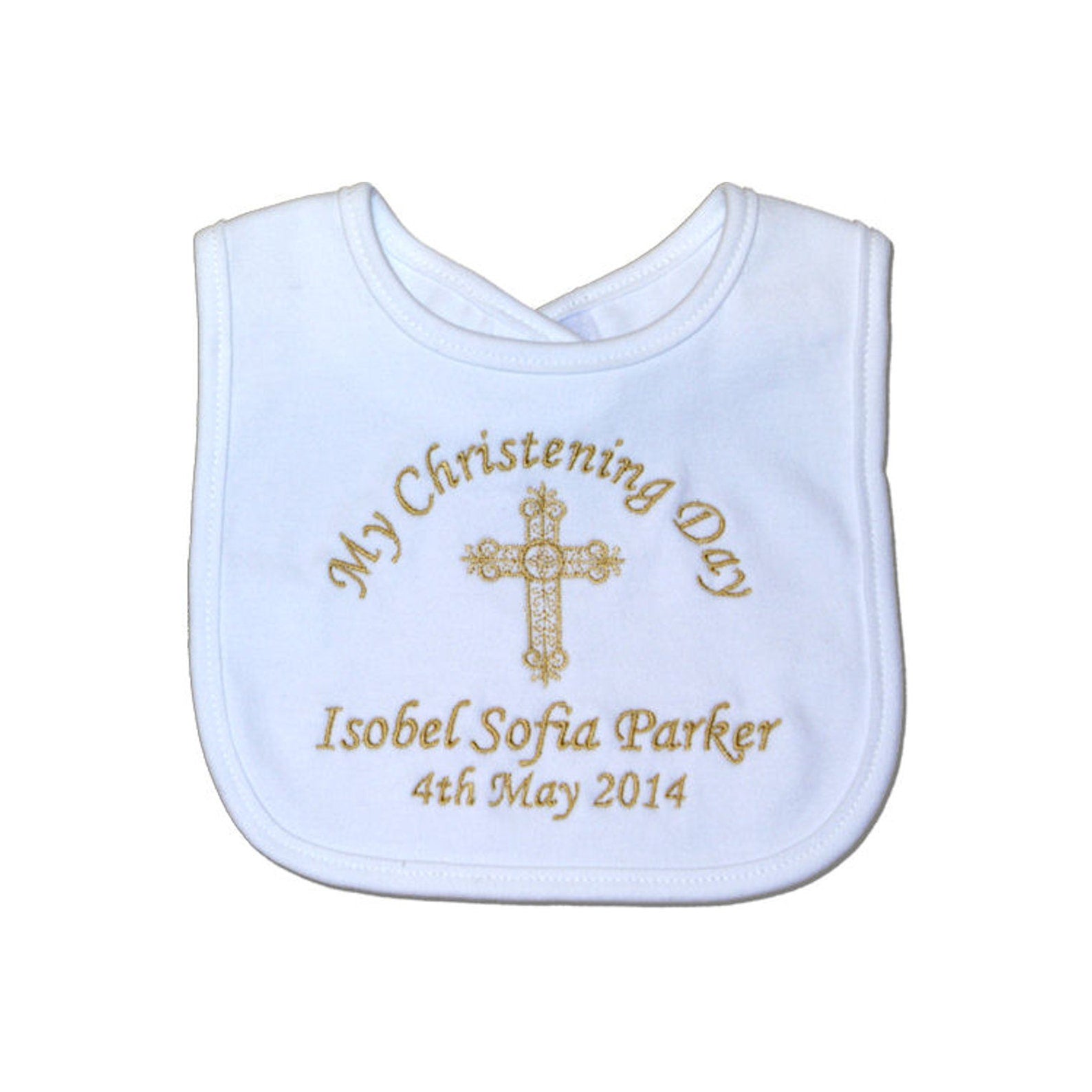 Personalised Embroidered Christening/Baptism Bib