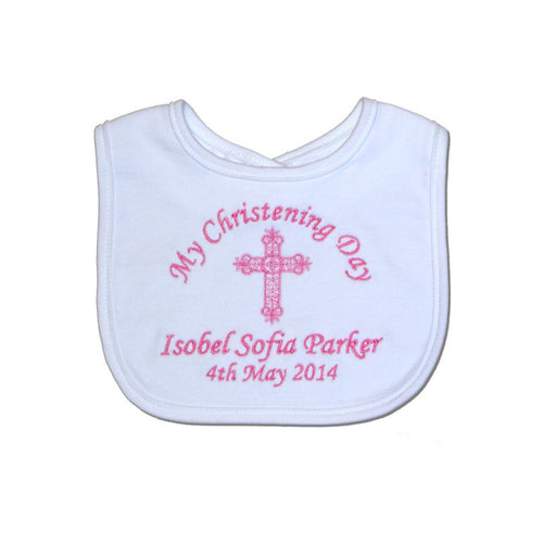 Personalised Embroidered Christening/Baptism Bib
