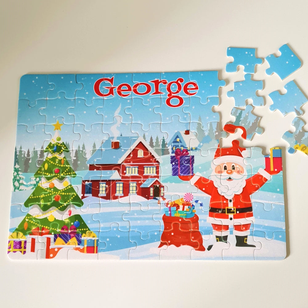 Personalised Christmas Jigsaw Puzzle: Santa Claus Design, 80 pcs