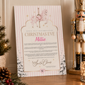 Personalised Christmas Eve Letter from Santa | Pink Pony Carousel Horse Design