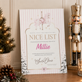 Personalised Nice List Letter from Santa | Pink Pony Carousel Horse Design