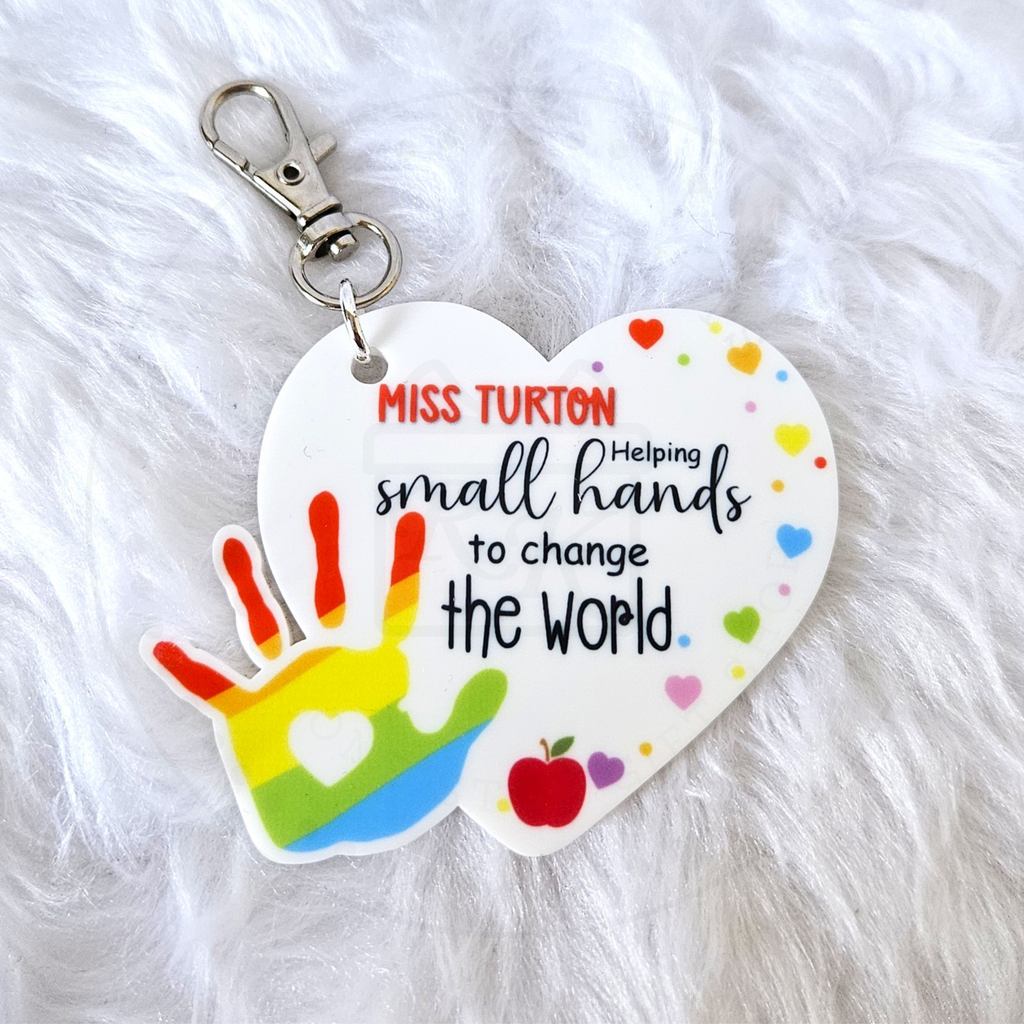 Personalised Nursery Teacher Gift — End of Term Thank You Keyring