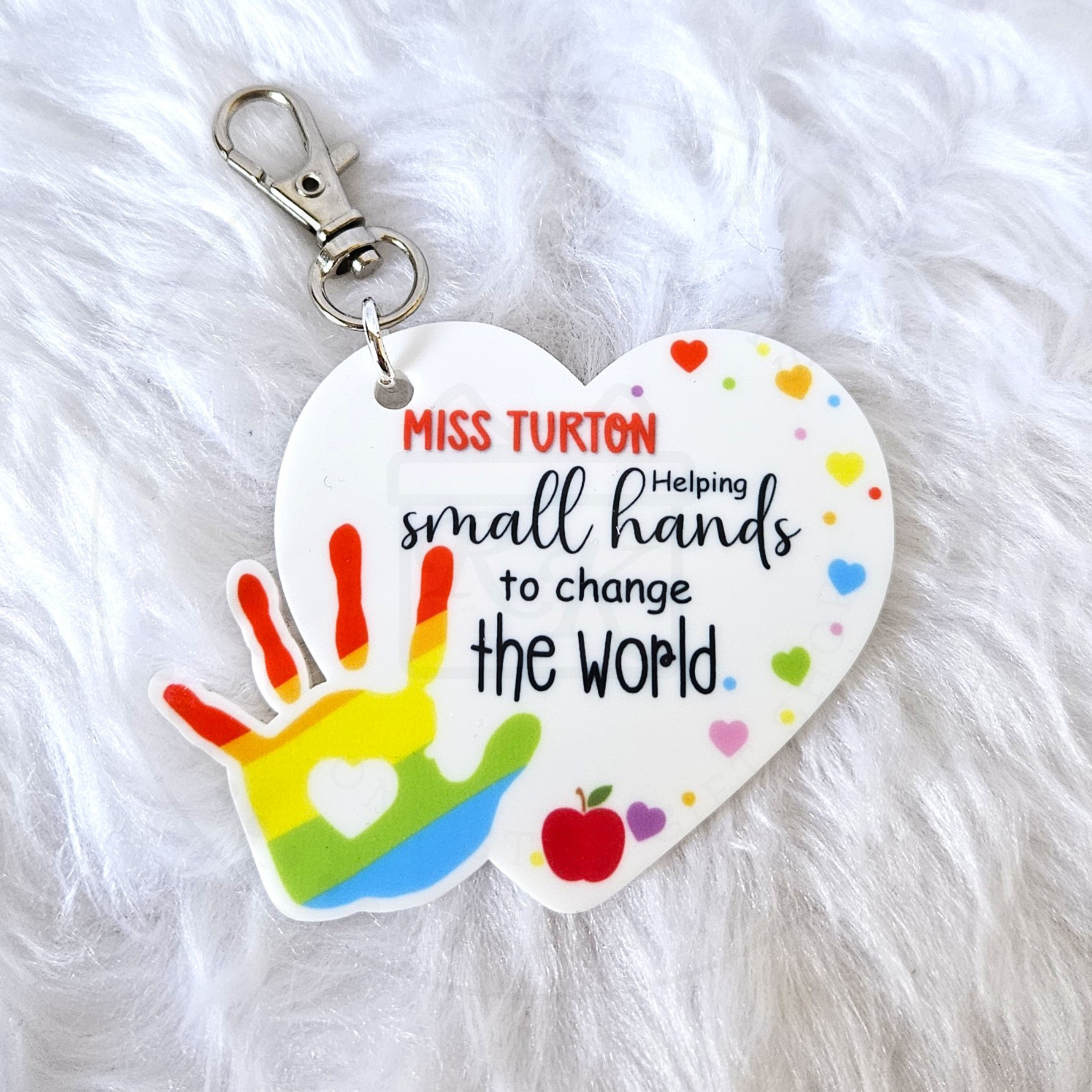 Personalised Nursery Teacher Gift — End of Term Thank You Keyring
