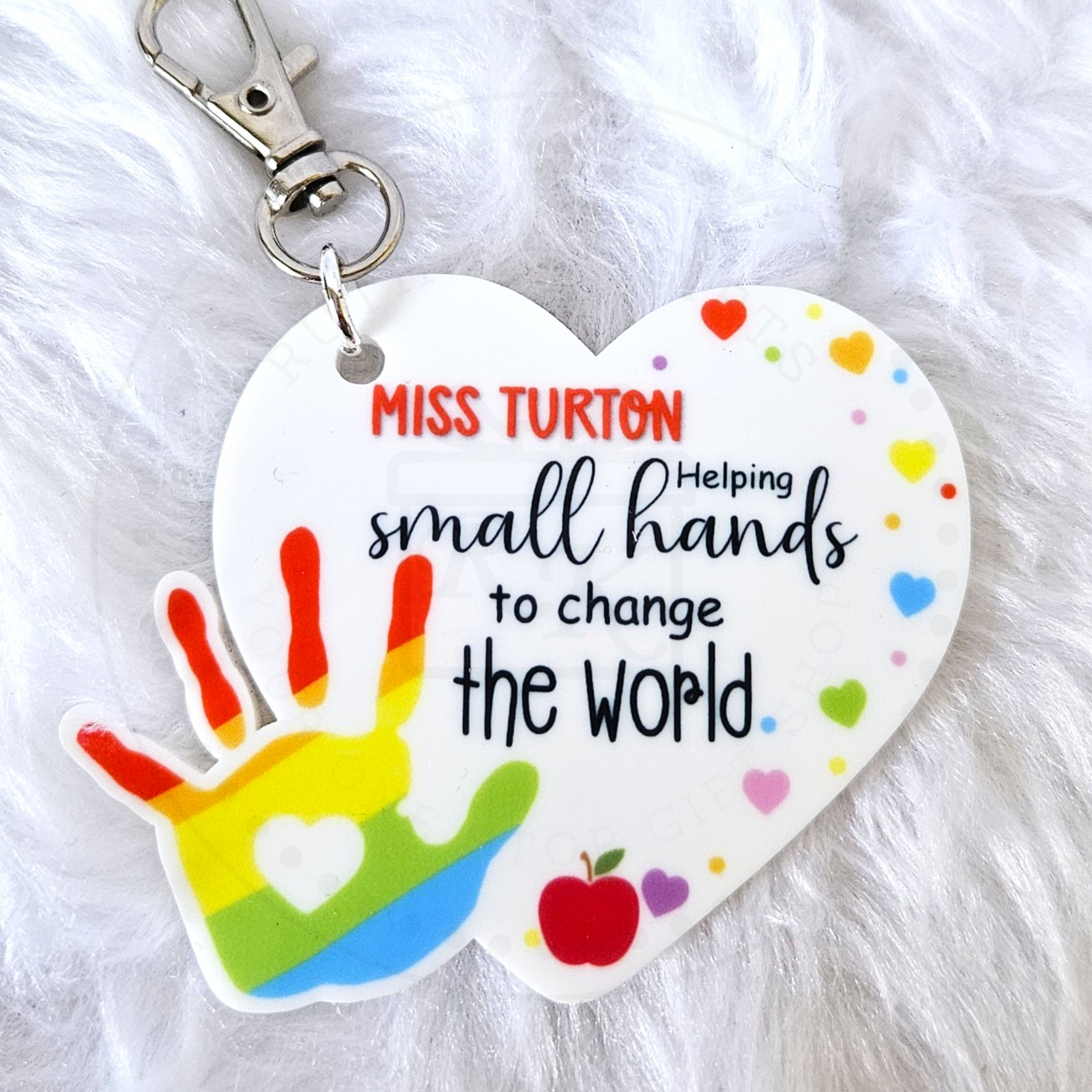 Personalised Nursery Teacher Gift — End of Term Thank You Keyring