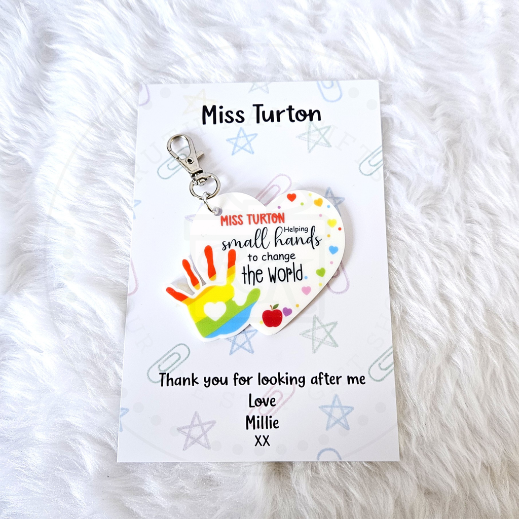 Personalised Nursery Teacher Gift — End of Term Thank You Keyring