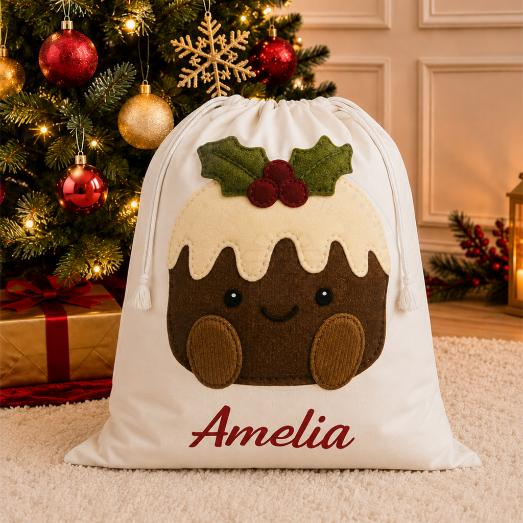 Personalised Christmas Pudding Sack | Christmas Eve Bag | Santa Sack