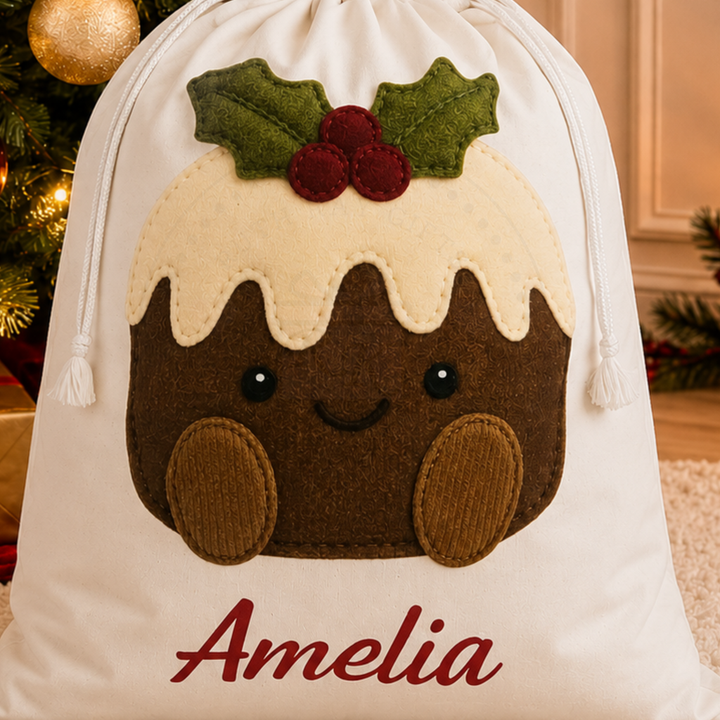 Personalised Christmas Pudding Sack | Christmas Eve Bag | Santa Sack