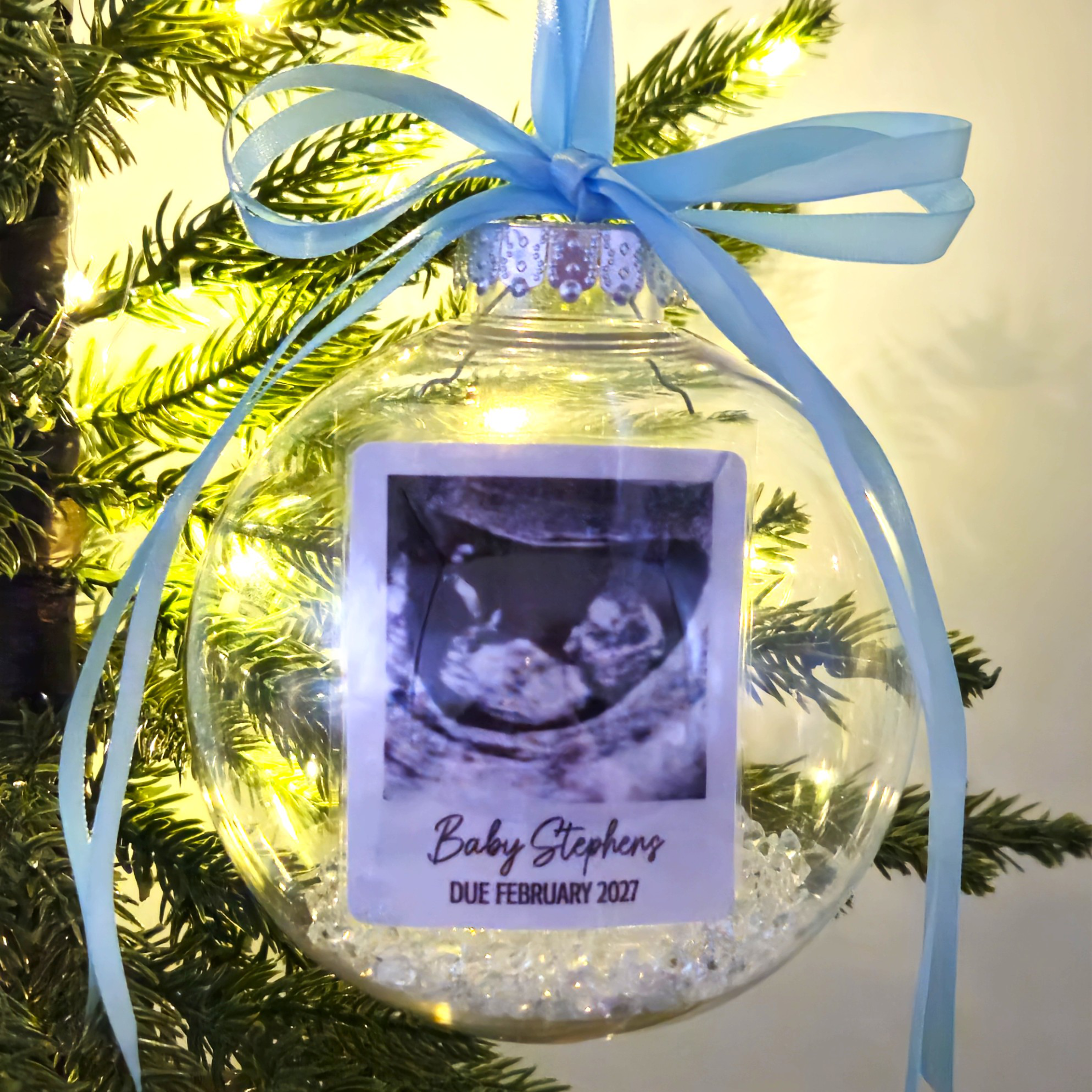 Personalised Photo Christmas Bauble | Scan Photo Keepsake | New Baby Gift