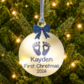 Baby's First Christmas Bauble Shaped Tree Decoration | Personalised Keepsake
