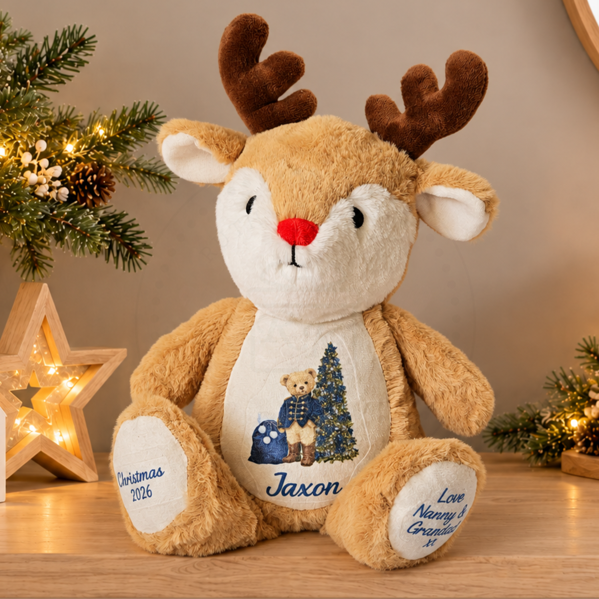 Personalised Reindeer Teddy | Christmas Keepsake