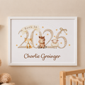 Personalised Born in 2026 Farm Animal A4 Framed Print